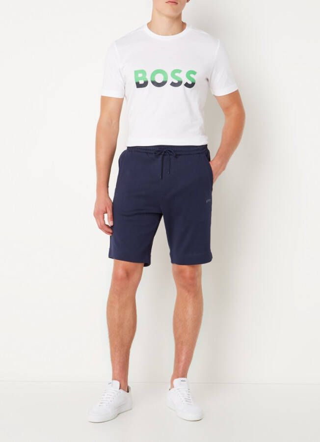 Hugo Boss Headlo Curved straight fit korte joggingbroek met steekzakken