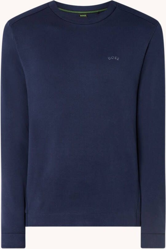 Hugo Boss Salbo Curved sweater met piqu&#xE9, geweven achterpand