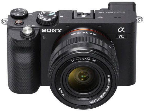 Sony Full frame digitale camera ILCE 7CLB Alpha 7C E Mount met SEL2860 FE 28–60 mm F4–5, 6, 24, 2 MP, 4K video, 7, 5 cm(3 inch)touchscreen, realtime AF, 5 assige beeldstabilisatie, NFC, bluetooth