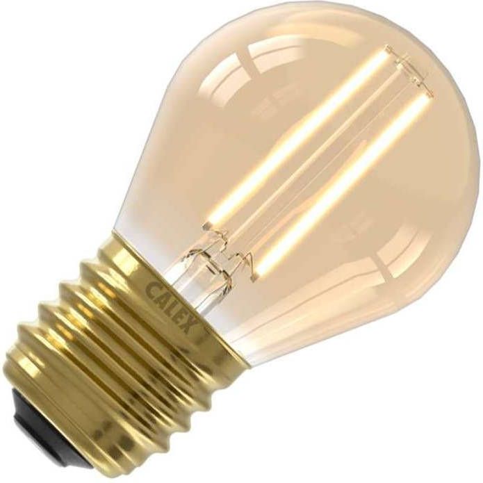 Calex Led Volglas Filament Kogellamp 220 240v 3, 5w 200lm E27 P45, Goud 2100k Cri80 Dimbaar