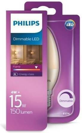 Philips | LED Kaarslamp | Kleine fitting E14 Dimbaar | 4W Goud