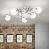 Orion LED plafondlamp Pipes met 5 glasbollen, nikkel online kopen