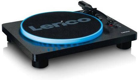 Lenco Platenspeler Mét Ingebouwde Speakers Usb Encoding En Led Verlichting Ls 50ledbk Zwart