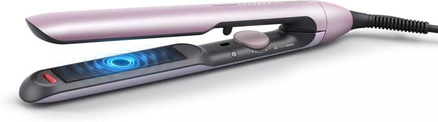 Philips Straightener Series 5000 BHS530/00 met thermoshield technologie, dubbele ioniseringsfunctie, 12 instellingen, inclusief hittebestendige onderzetter