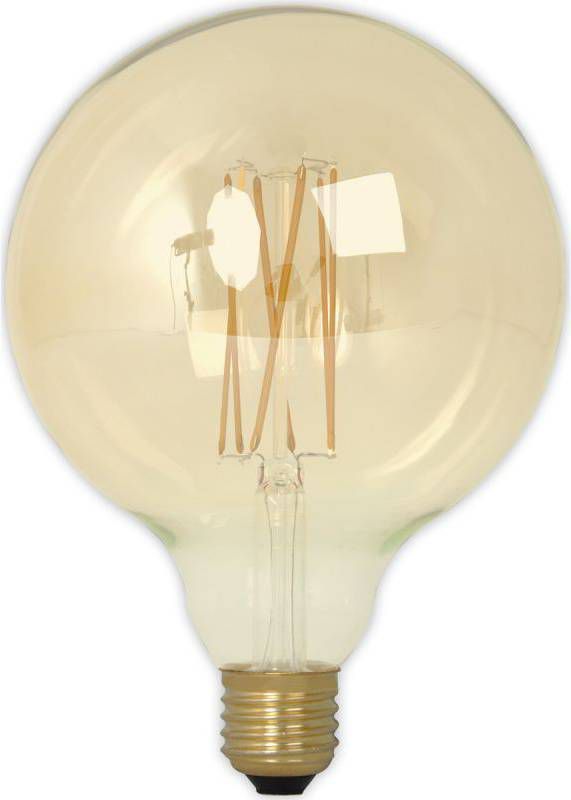 Trendhopper Calex LED Full Glass LongFilament Globe Lamp 240V 4W 320lm E27 GLB125, Gold 2100K Dimmable, energy label A+