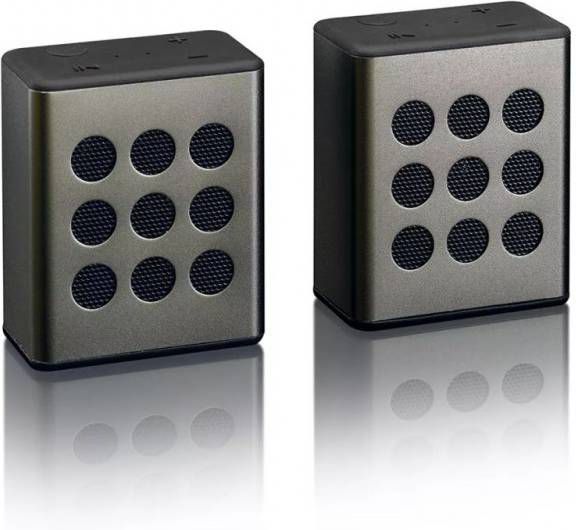 Lenco Bluetooth® Stereo Speaker Set Met 8 Uur Speeltijd Met Accessoires Btp 200bk Zwart zilver