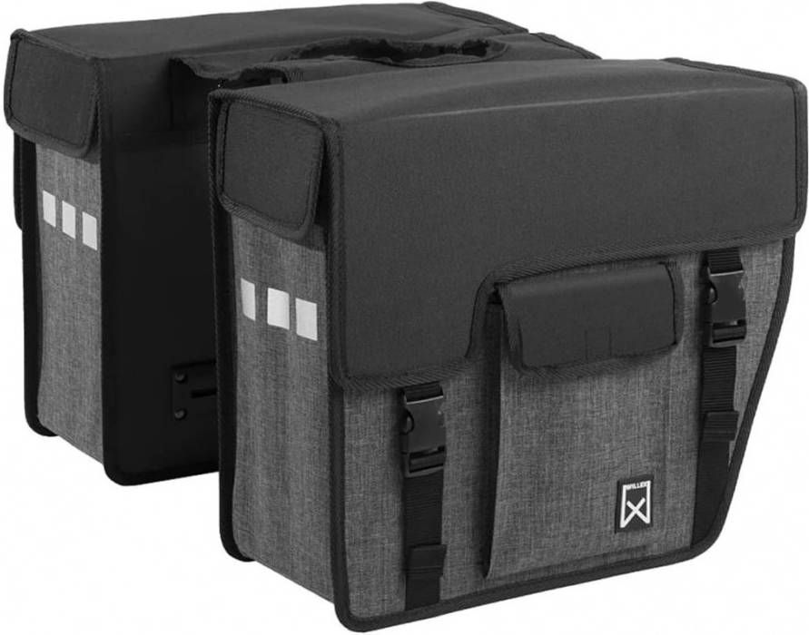 Willex Fietstassen schuin aflopend 33 L zwart en grijs 10713